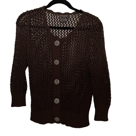 NWOT Banana Republic brown knit cardigan - Picture 1 of 9